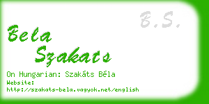 bela szakats business card