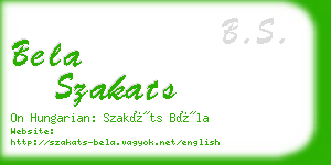 bela szakats business card